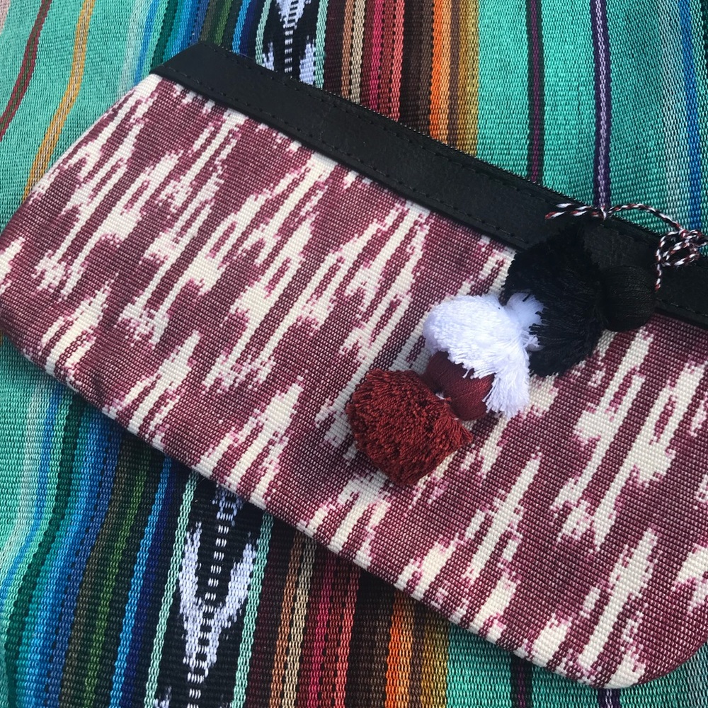 Nena & Co Baja Vino black leather clutch BNWOT